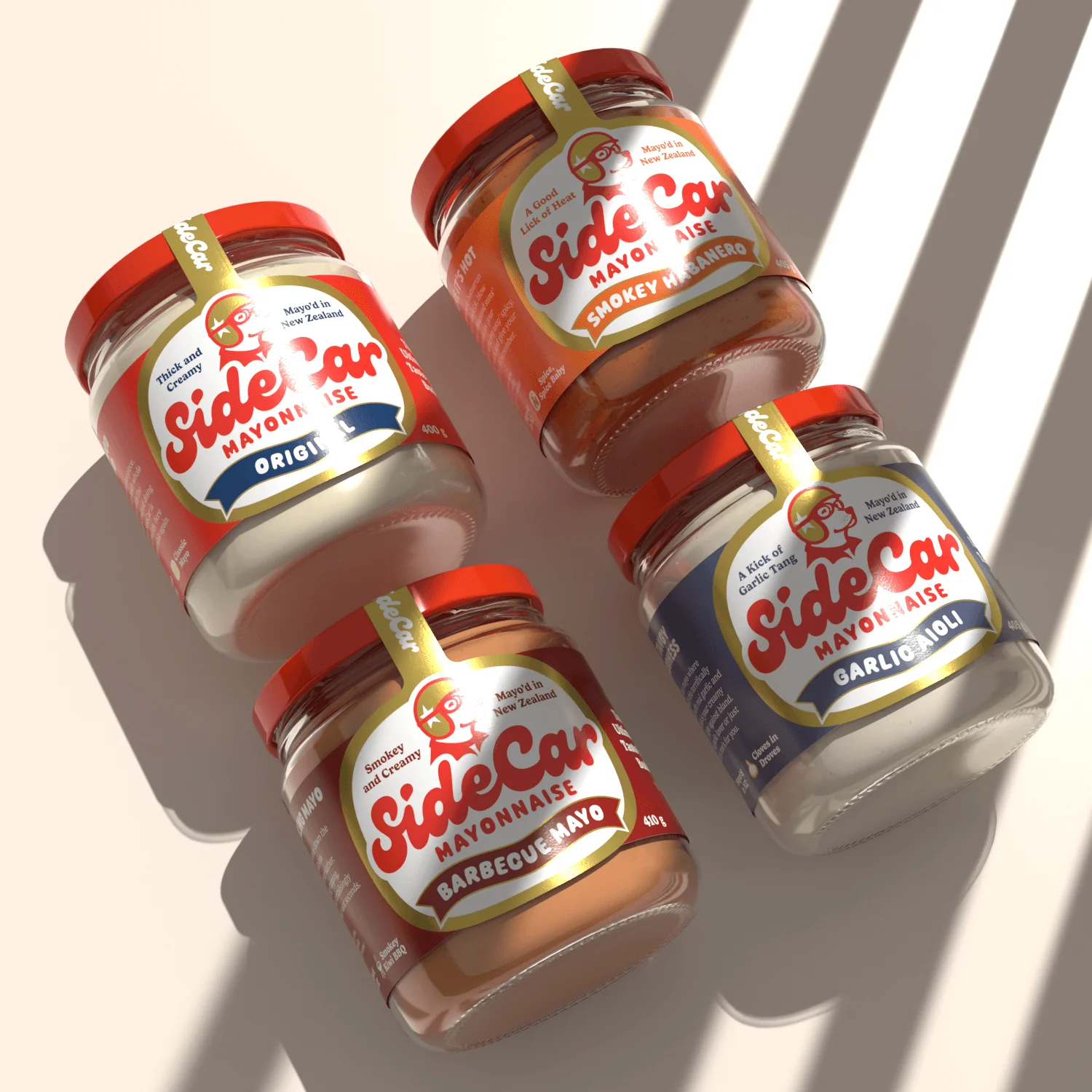 Group of mayonnaise jars